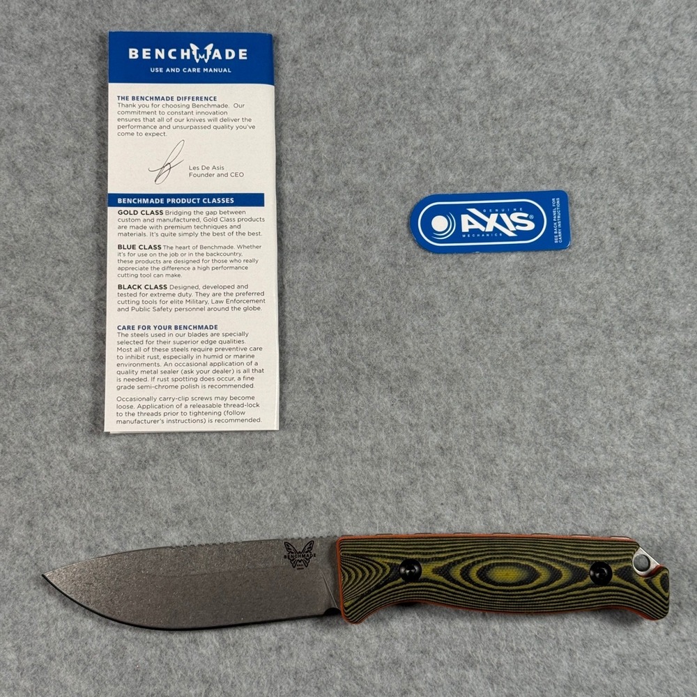 Benchmade 15002 Saddle Mountain Skinner CPM-S90V G10 Fixed Blade Knife Sheath